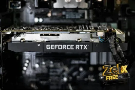 selective focus photography of GEFORCE RTX graphics card