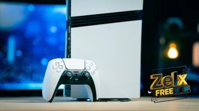 A video game console sitting on top of a wooden table
