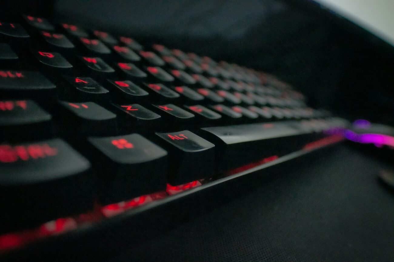 a close up of a keyboard and a mouse