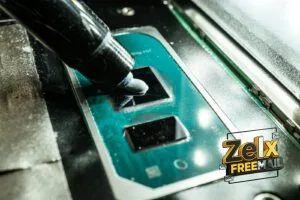 black and blue electric device