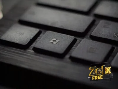 black laptop computer keyboard in closeup photo