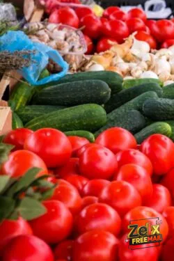 a bunch of vegetables that are on display