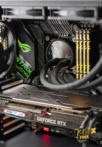 a close up of a computer case with wires