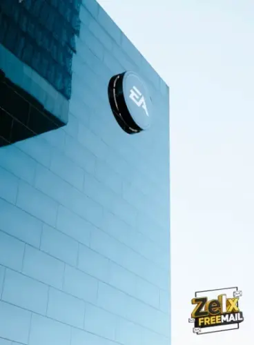 blue and white concrete building