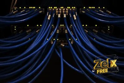 a bunch of blue wires connected to each other