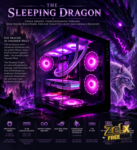 Sleeping Dragon Neon Drachen PC 1